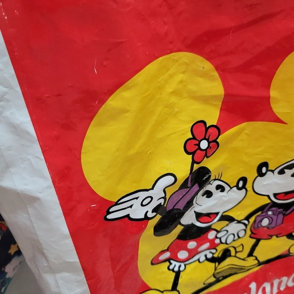 VTG Disneyland Walt Disney Hong‎ Kong Plastic Reusable Shopping Bag Tote